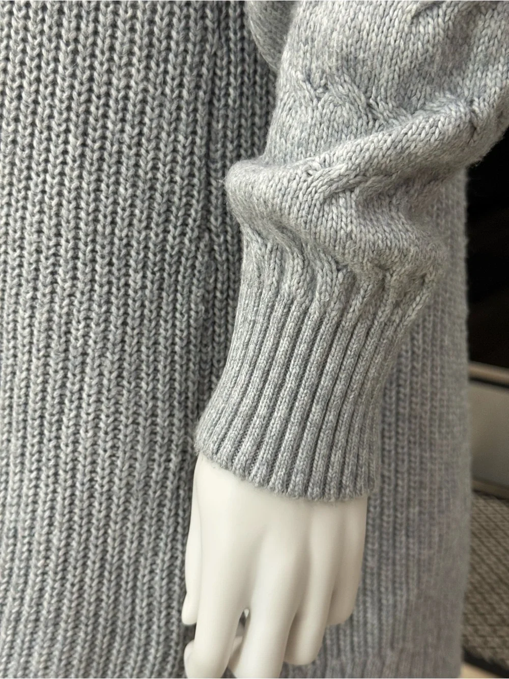 𝙎𝙩 𝙅𝙤𝙝𝙣'𝙨 𝘽𝙖𝙮 Tunic Sweater Dress Gray Cable Knit Turtleneck XL
